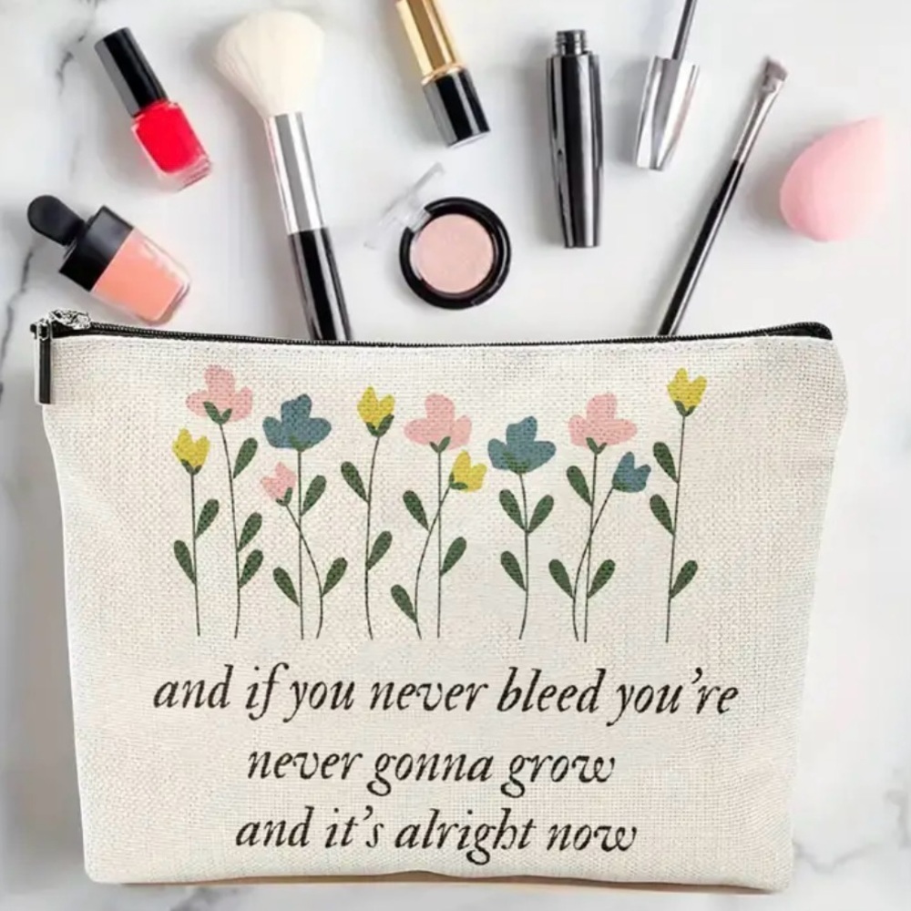 Cosmetic/ Travel Bag with Zipper & Print of Taylor Swift’s Lyrics The 1 NEW